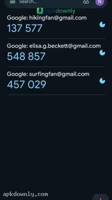 Google Authenticator screenshot